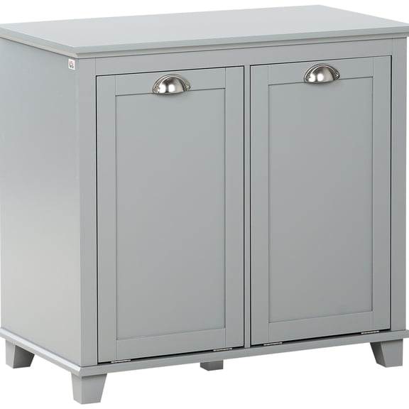 MDF Laundry Cabinet with Tilt-Out Design / Water-Resistant Material for Durability