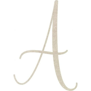 MDF Letter (A) Unfinished Craft, 18'' Tall Paintable DIY, Script Rebeca Font