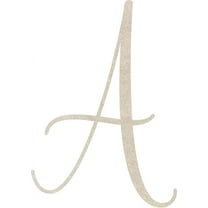 MDF Letter (A) Unpainted Wood Craft, 2'' Tall Paintable DIY, Script Rebeca Font