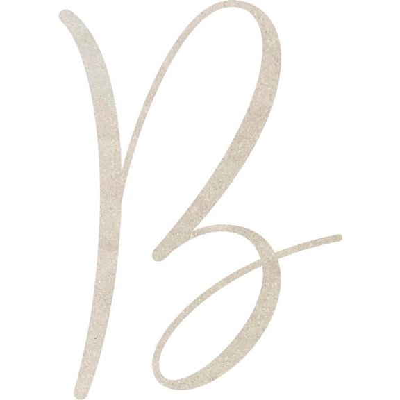 MDF Letter (B) Unfinished Craft, 10'' Tall Paintable DIY, Script Rebeca Font