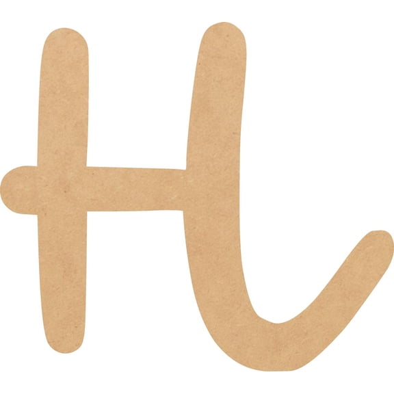 MDF Letter (H) Unpainted Wood Craft, 2'' Tall Paintable DIY, Script Bright Candy Font