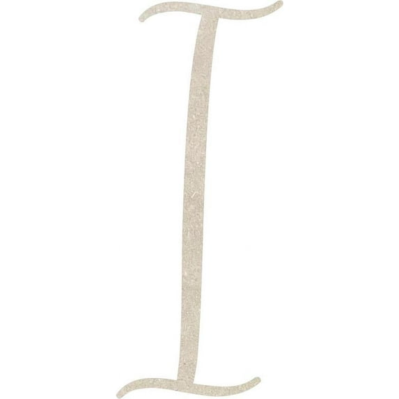 MDF Letter (I) Unpainted Wood Craft, 2'' Tall Paintable DIY, Script Rebeca Font