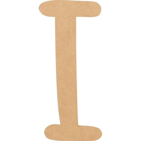 MDF Letter (I) Unpainted Wood Craft, 3'' Tall Paintable DIY, Script Bright Candy Font