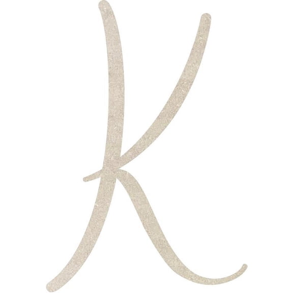 MDF Letter (K) Unpainted Wood Craft, 3'' Tall Paintable DIY, Script Rebeca Font