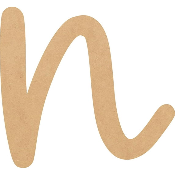 MDF Letter (N) Unfinished Craft, 18'' Tall Paintable DIY, Script Bright Candy Font
