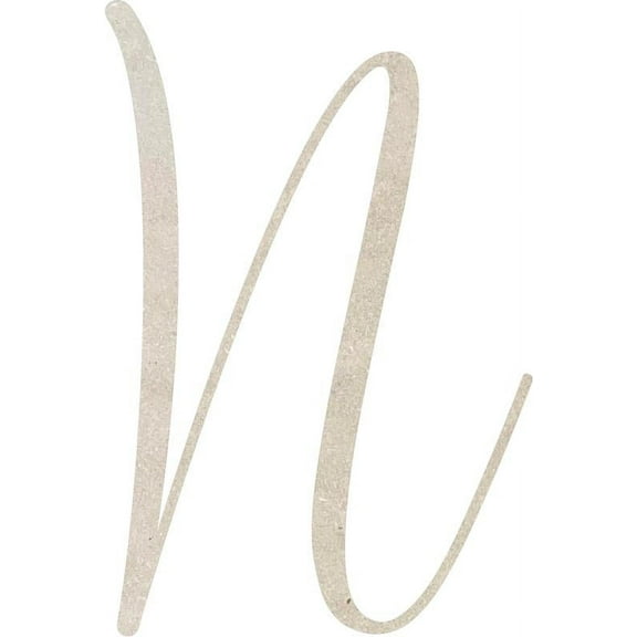 MDF Letter (N) Unpainted Wood Craft, 20'' Tall Paintable DIY, Script Rebeca Font