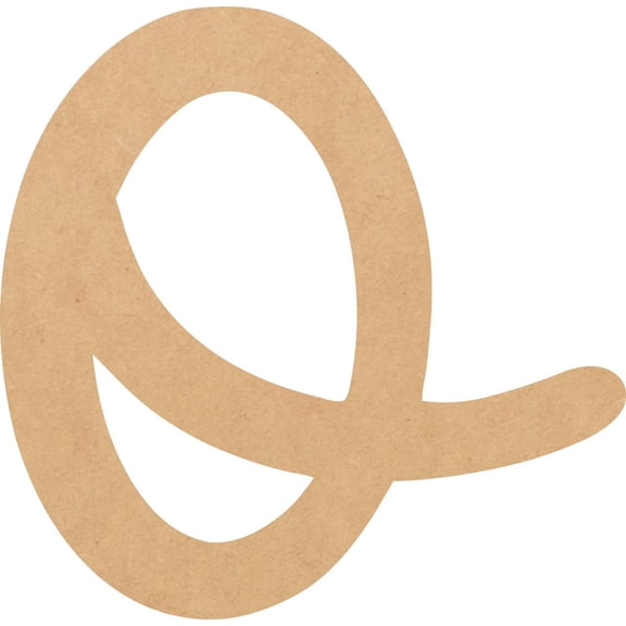 MDF Letter (O) Unpainted Wood Craft, 2'' Tall Paintable DIY, Script Bright Candy Font