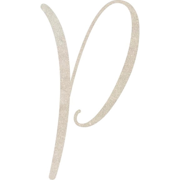 MDF Letter (P) Unpainted Wood Craft, 3'' Tall Paintable DIY, Script Rebeca Font