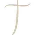 thumbnail image 1 of MDF Letter (T) Unpainted Wood Craft, 22'' Tall Paintable DIY, Script Rebeca Font, 1 of 5
