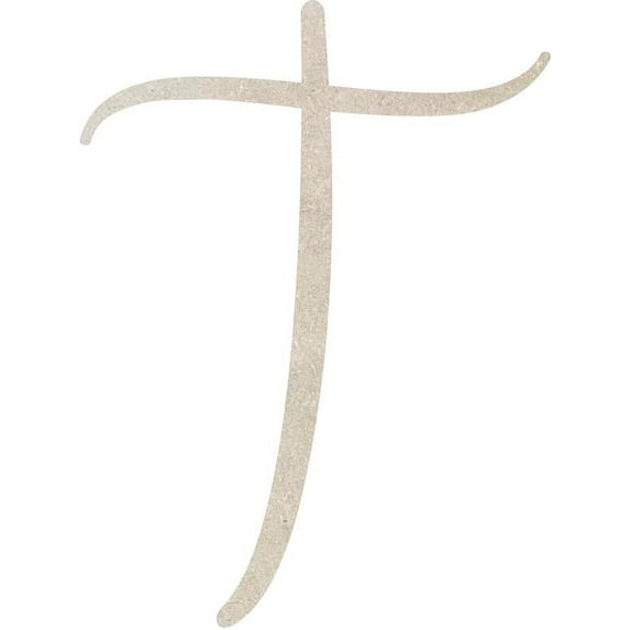 MDF Letter (T) Unpainted Wood Craft, 22'' Tall Paintable DIY, Script Rebeca Font