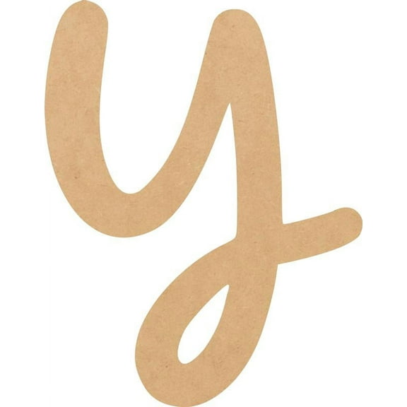 MDF Letter (Y) Unpainted Wood Craft, 2'' Tall Paintable DIY, Script Bright Candy Font