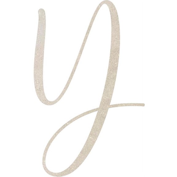 MDF Letter (Y) Unpainted Wood Craft, 20'' Tall Paintable DIY, Script Rebeca Font