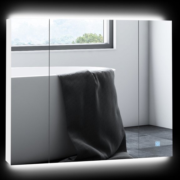 MDF Material - 6500K White LED Dimmer - Bathroom Wall - Mount - Toiletries at Arm's Reach