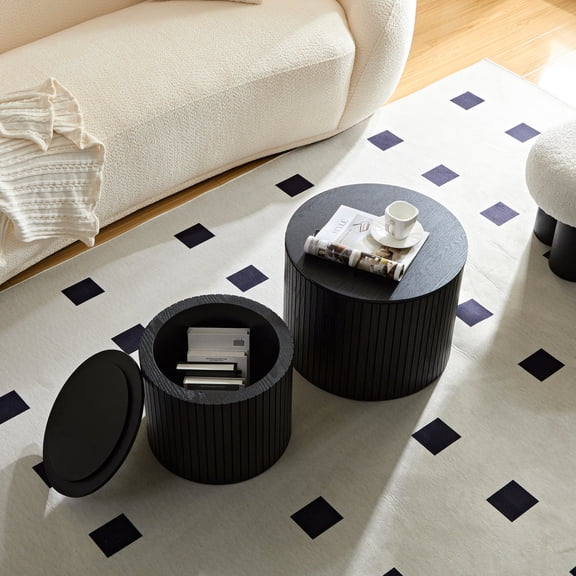 MDF Nested Coffee Tables, Stylish and Space - Saving / Fit for Courtyard Casual Use