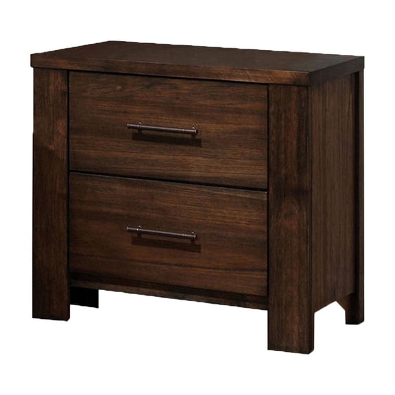 MDF Nightstand with 2 Drawers in Oak Finish / Bedroom Table for Bedroom Essentials