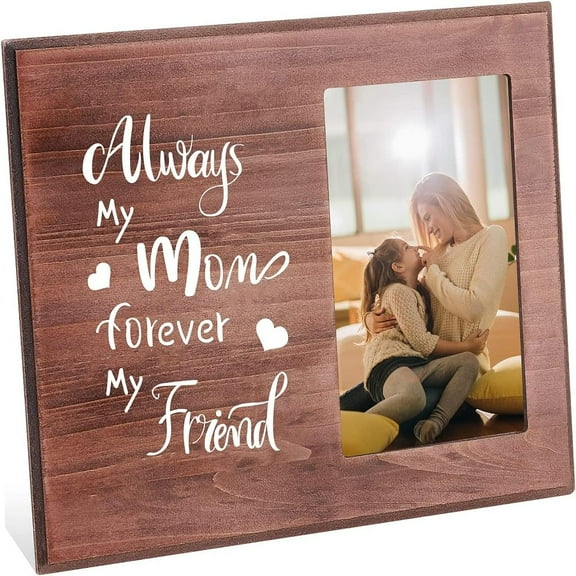 MDF Photo Frames Glass Display Pictures for Tabletop Display Photo Frame Rectangle with Word Saddle Brown 19.5x25.4x1.35cm Brown