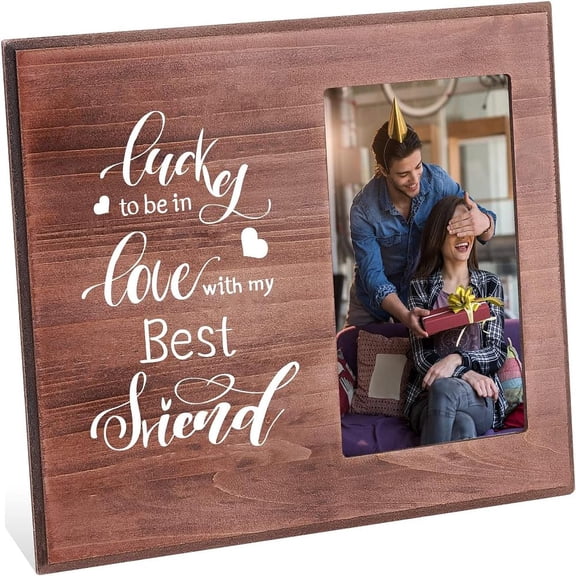 MDF Photo Frames Glass Display Pictures for Tabletop Display Photo Frame Rectangle with Word Saddle Brown 19.5x25.4x1.35cm DIY