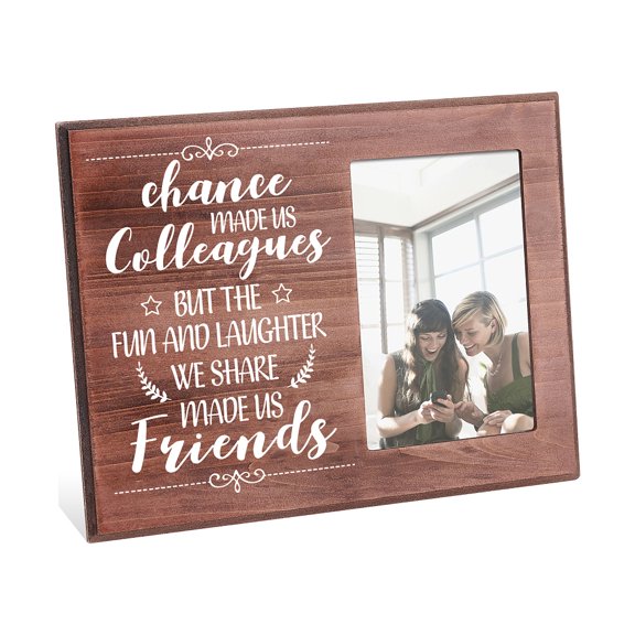 MDF Photo Frames for Tabletop Display Photo Frame Rectangle with Word Leaf Pattern 195x254x12mm