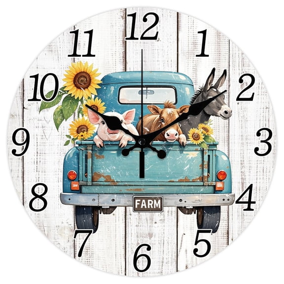 MDF Printed Wall Clock for Home Living Room Bedroom Decoration Flat Round Insects 300mm