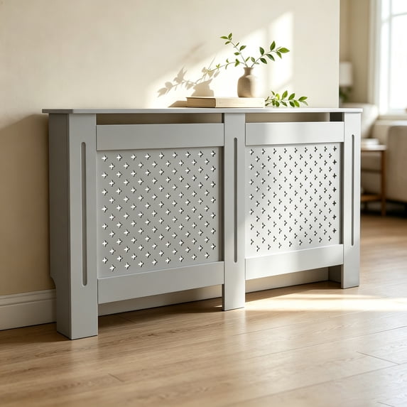 MDF Radiator Cover, Decorative Perforated Front Panel Heater Cabinet ...