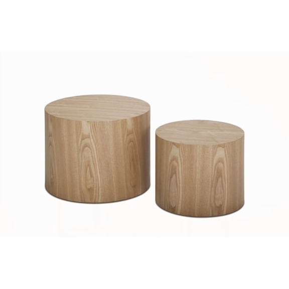 MDF Side Table Set of 2 with Oak Veneer for Rooms|Multi-Functional Tables