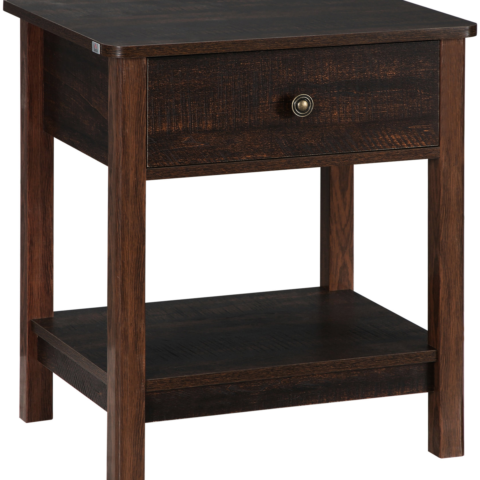 MDF Side Table with Drawer and Shelf Combination / Stores Books and ...