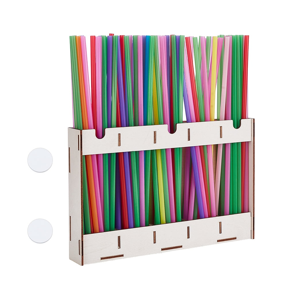 MDF Straw Display Holder Rectangle Slotted Display Stands Blanched ...