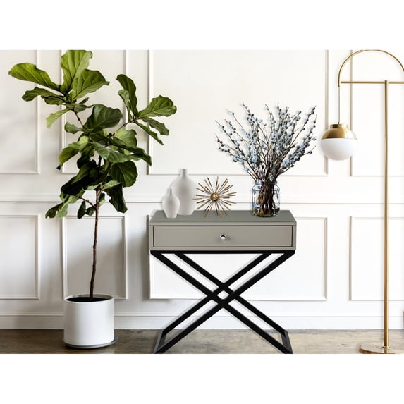 MDF Table with Tempered Glass / Nightstand for Bedside / Convenient Storage