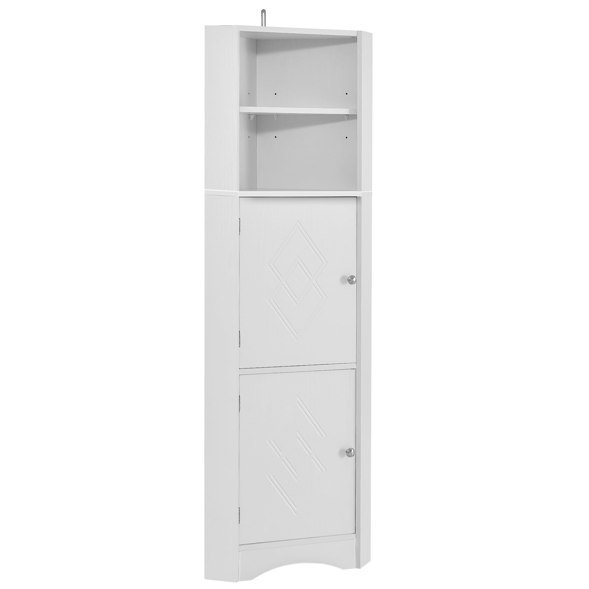 MDF Tall Bathroom Corner Cabinet Storage Cabinet With Doors And Adjustable Shelves For Living ...