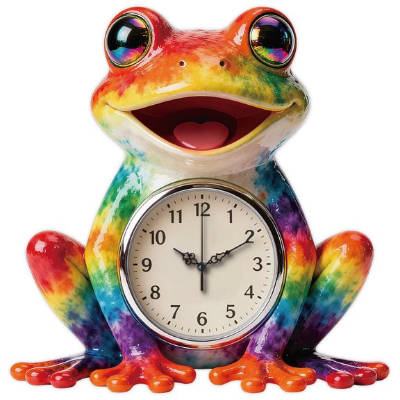 MDF Wall Clock for Home Living Room Bedroom Decoration Frog 330x335mm