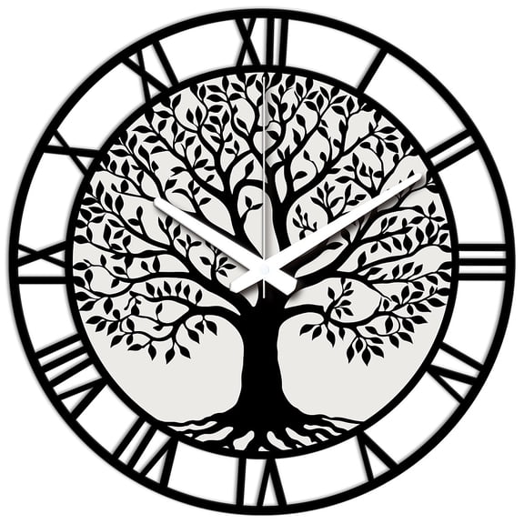 MDF Wall Clock for Home Living Room Bedroom Decoration Tree of Life 330x330mm