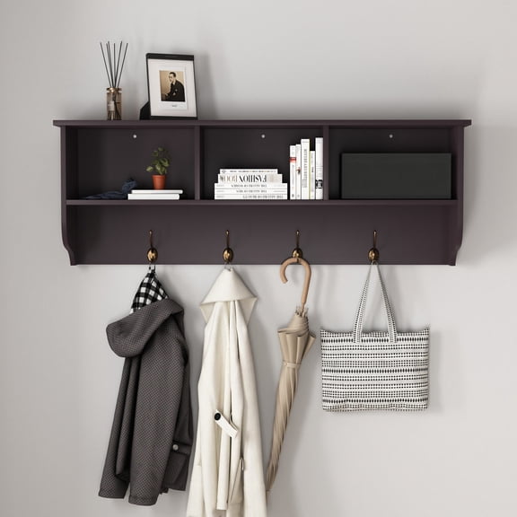 MDF Wall Mounted Entryway Storage Rack / Hang Clothes and Display Items