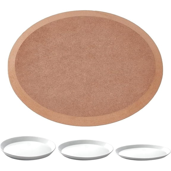 MDF Wood Boards Ceramic Clay Drying Board Ceramic Making Tools Oval Tan 24.9x18.9x1.5cm