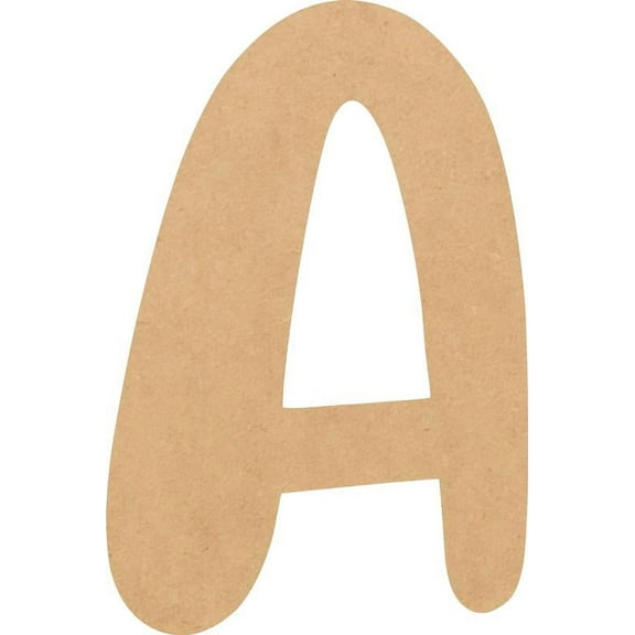 MDF Wood Letter A Craft, Paintable 14'' Tall Paintable, DIY Bright Orchid Script Font