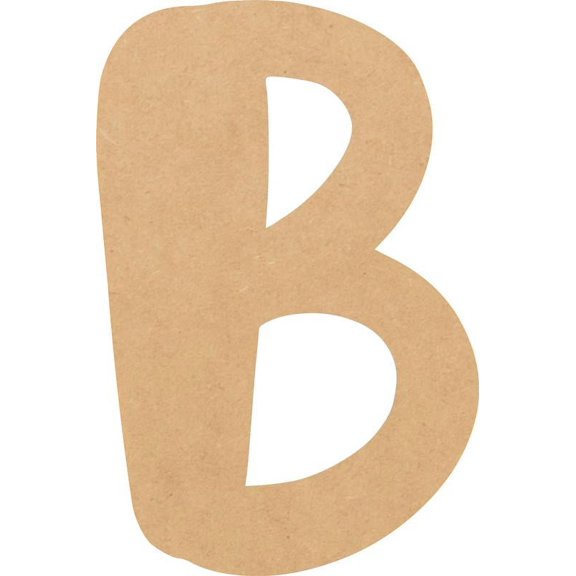 MDF Wood Letter B Craft, Paintable 4'' Tall Paintable, DIY Bright Orchid Script Font