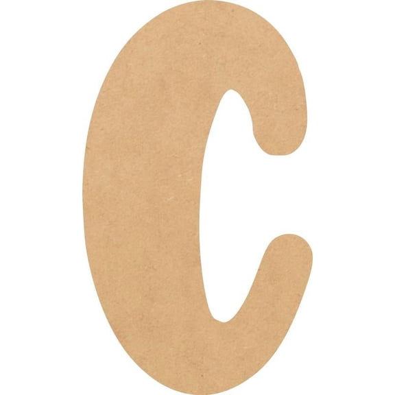 MDF Wood Letter C Craft, Paintable 4'' Tall Paintable, DIY Bright Orchid Script Font