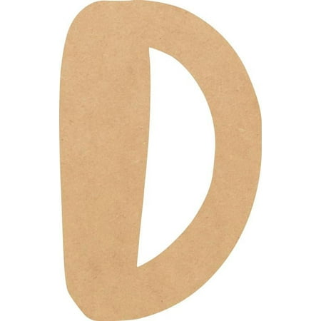 MDF Wood Letter D Craft, Paintable 8'' Tall Paintable, DIY Bright Orchid Script Font
