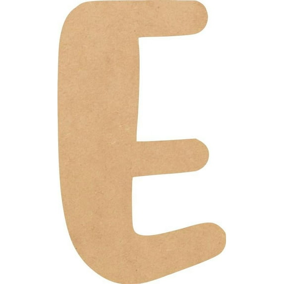 MDF Wood Letter E Craft, Paintable 6'' Tall Paintable, DIY Bright Orchid Script Font