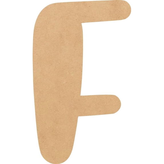 MDF Wood Letter F Craft, Paintable 4'' Tall Paintable, DIY Bright Orchid Script Font