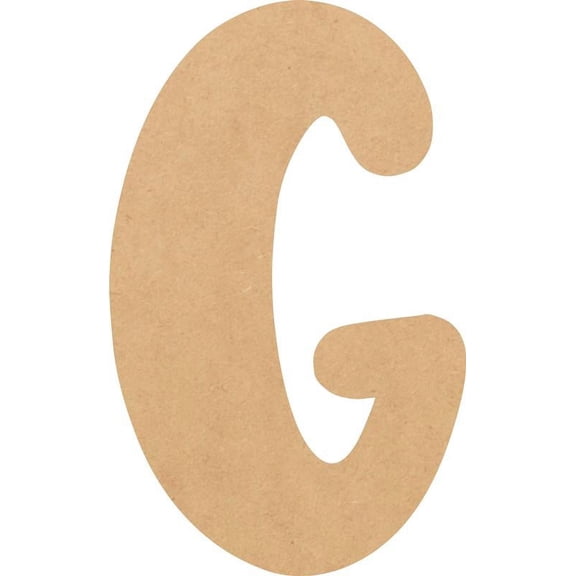 MDF Wood Letter G Craft, Paintable 4'' Tall Paintable, DIY Bright Orchid Script Font
