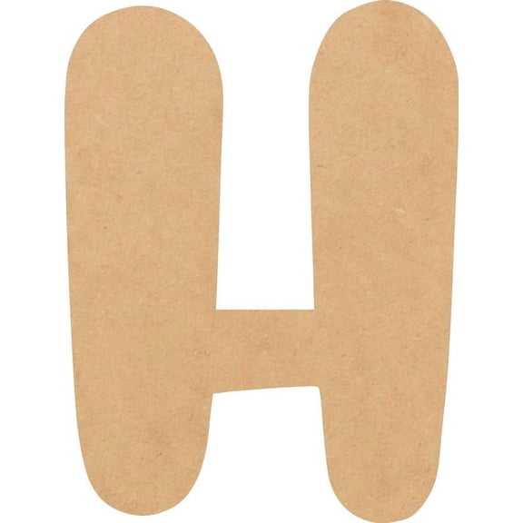 MDF Wood Letter H Craft, Paintable 16'' Tall Paintable, DIY Bright Orchid Script Font
