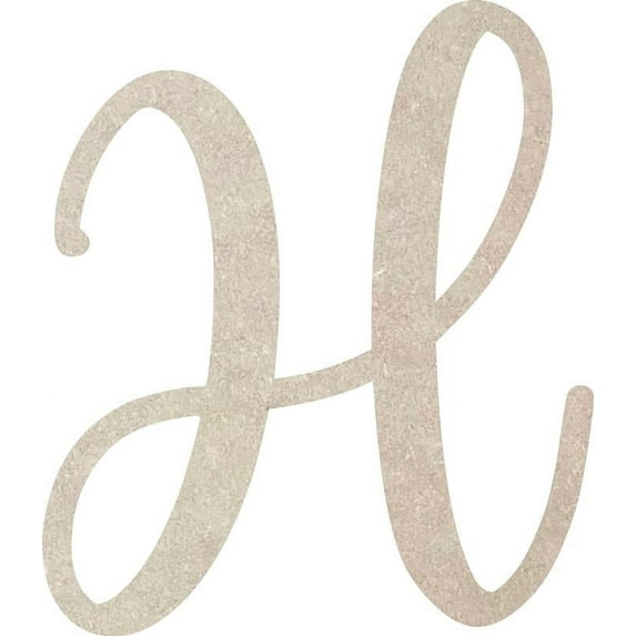 MDF Wood Letter H Craft, Paintable 8'' Tall Paintable, DIY Cailyn Bloom Script Font