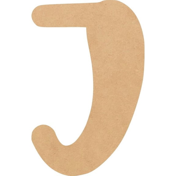 MDF Wood Letter J Craft, Paintable 14'' Tall Paintable, DIY Bright Orchid Script Font
