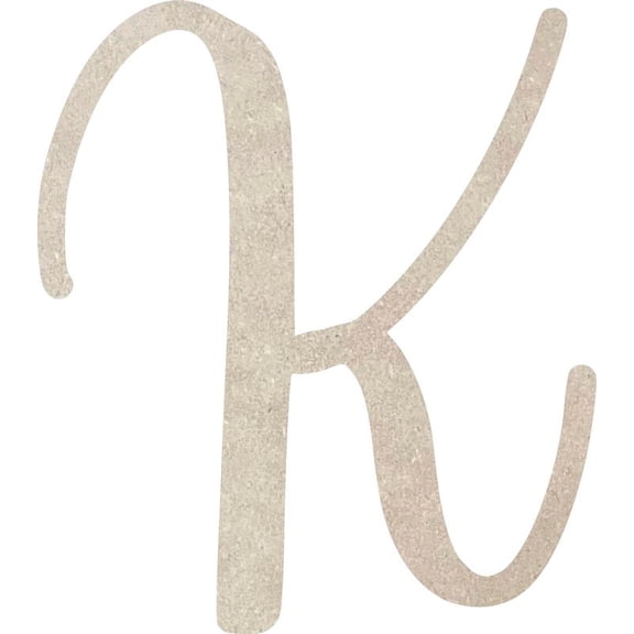 MDF Wood Letter K Craft, Paintable 4'' Tall Paintable, DIY Cailyn Bloom Script Font