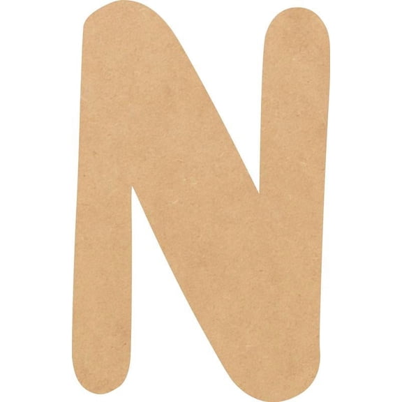 MDF Wood Letter N Craft, Paintable 14'' Tall Paintable, DIY Bright Orchid Script Font