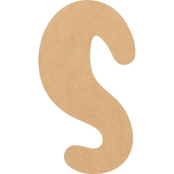 MDF Wood Letter S Craft, Paintable 15'' Tall Paintable, DIY Bright Orchid Script Font