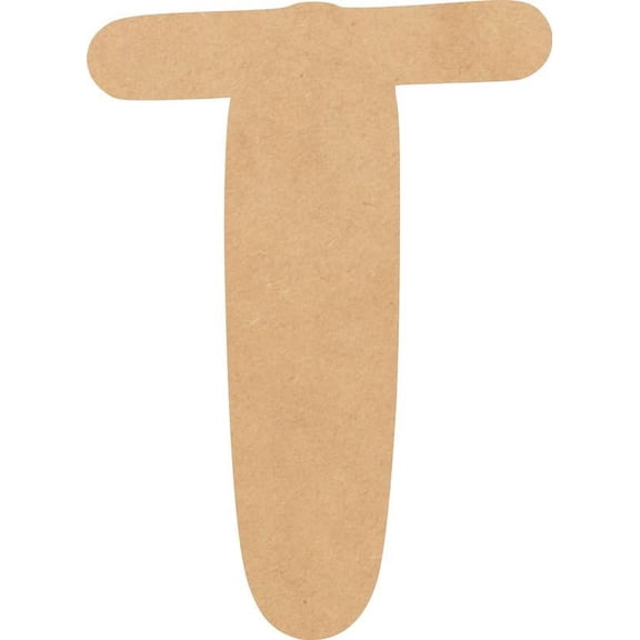 MDF Wood Letter T Craft, Paintable 4'' Tall Paintable, DIY Bright Orchid Script Font
