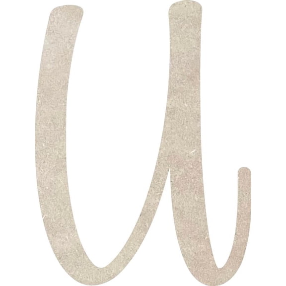 MDF Wood Letter U Craft, Paintable 4'' Tall Paintable, DIY Cailyn Bloom Script Font
