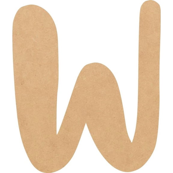 MDF Wood Letter W Craft, Paintable 15'' Tall Paintable, DIY Bright Orchid Script Font