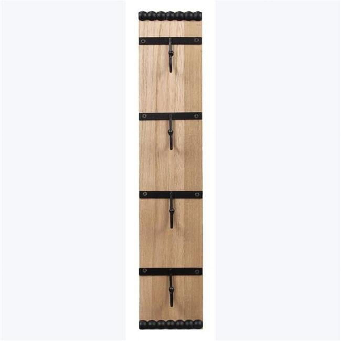 MDF Wood Metal Vertical Coffee Mug Holder with 4 Metal Hooks Natural Black White Walmart